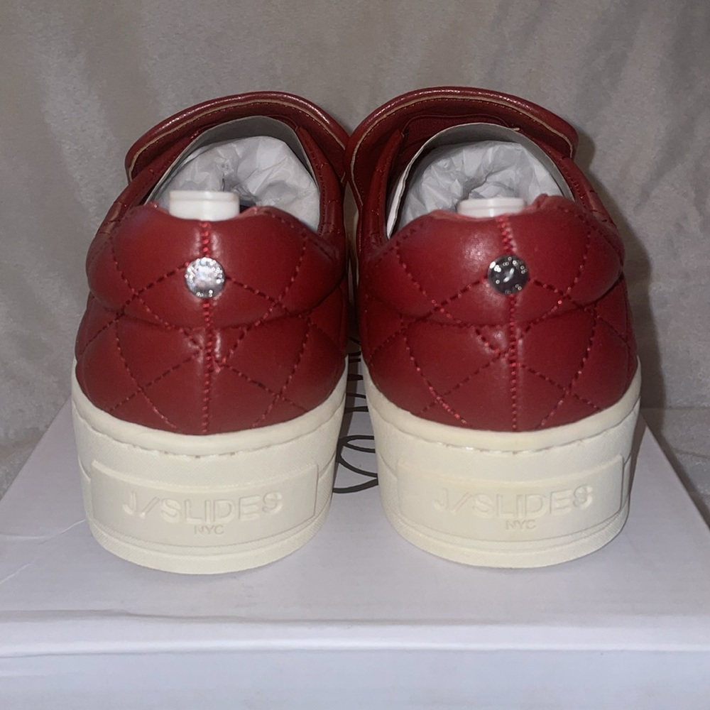 NWT J/SLIDES HARLEE Red Leather Slip-on Sneaker - Picture 10 of 14
